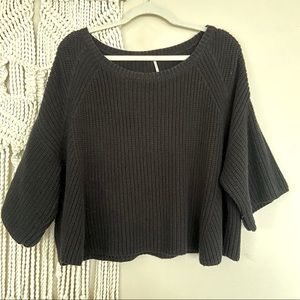 Free People Quarter Sleeve Oversized Fit Sweater